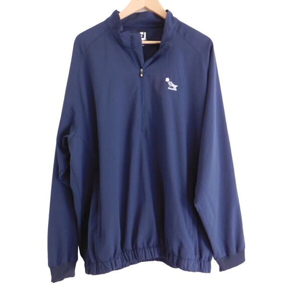 Footjoy FJ Mens XL Performance Pullover Golf 1/2 Zip Navy Blue Stretch - Picture 6 of 6